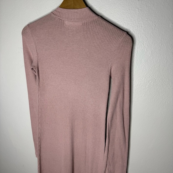 Christy Dawn the Charlie Dress Long Sleeve Pink Ribbed Mock Neck - Picture 8 of 14